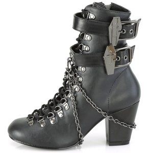 Gothic Coffin Lace Up High Heel Ankle Boots